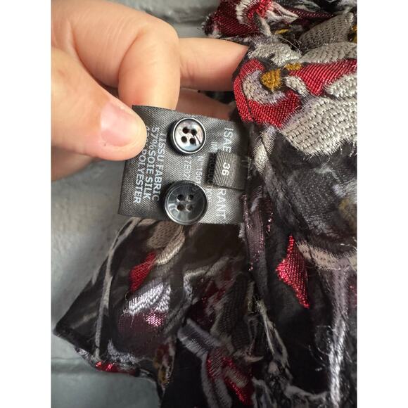 Women Isabel Marant Whimsical Fairy Open Back Floral Metallic Blouse size 36 (4) - Picture 5 of 5